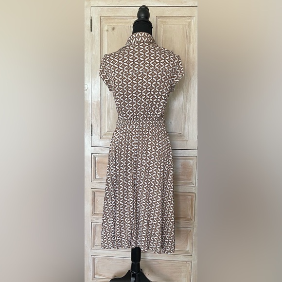 Mara Hoffman Vintage 100% Silk  Dress – Geometric Print, Belted, Size M - Picture 6 of 6